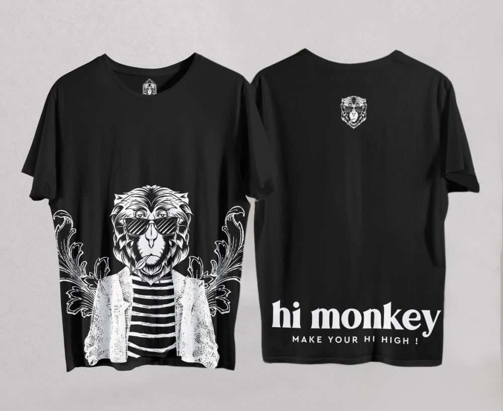 Hi Monkey Ti-Shirt Black